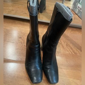 Nine West Leather black heeled boots